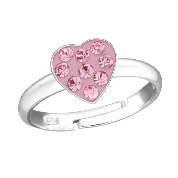 Children's Sterling Silver Heart Adjustable Ring