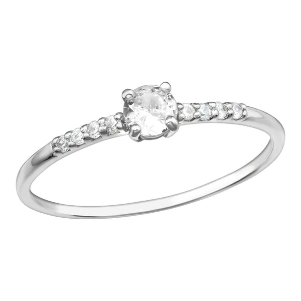 Silver Solitaire Ring