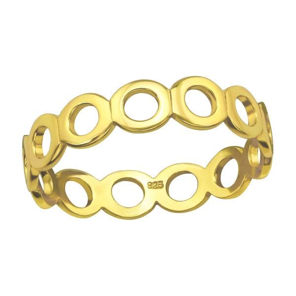 Silver Gold Circles Ring