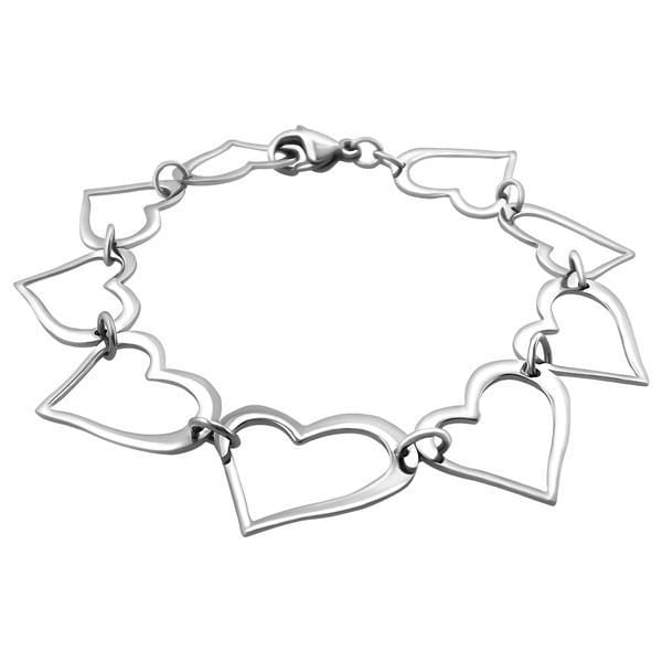 Women Steel Heart Bracelet