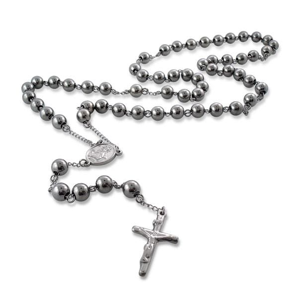 Steel Rosary Beads Necklace
