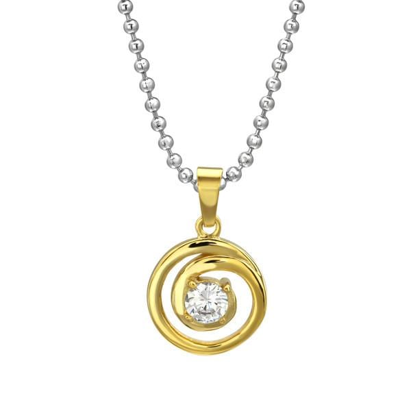 Gold Steel Swirl Necklace