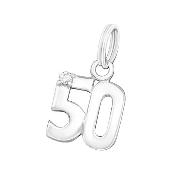 Silver "50" Charm