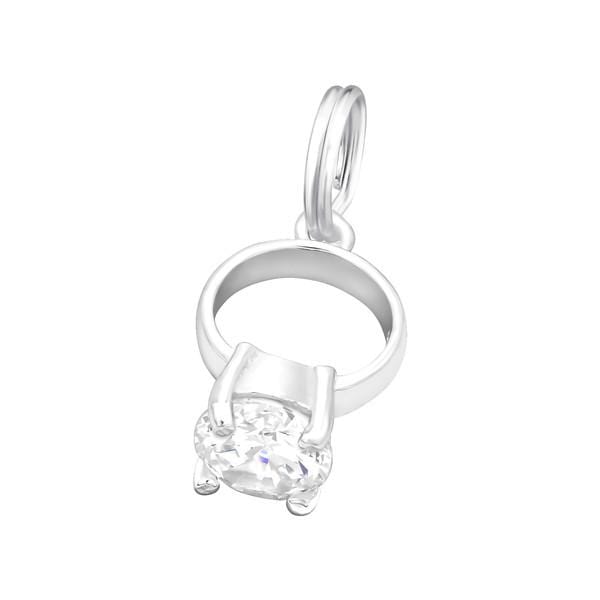 Silver Diamond Ring Charm