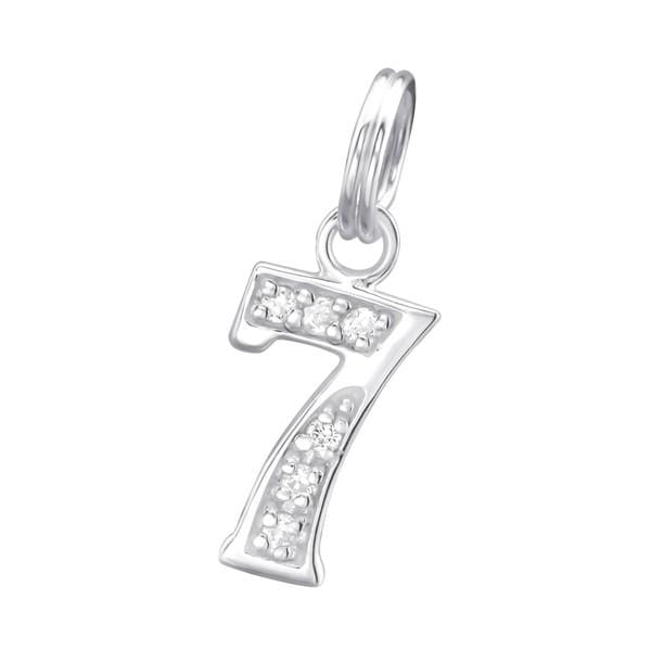 Silver  Number 7 Charm