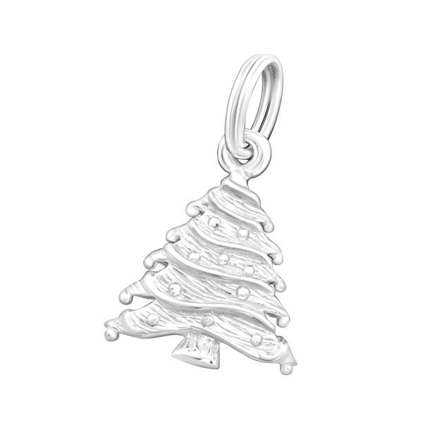 Silver Christmas Tree Charm
