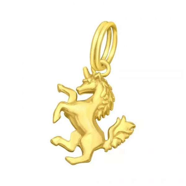 Gold Unicorn Charm with Split Ring