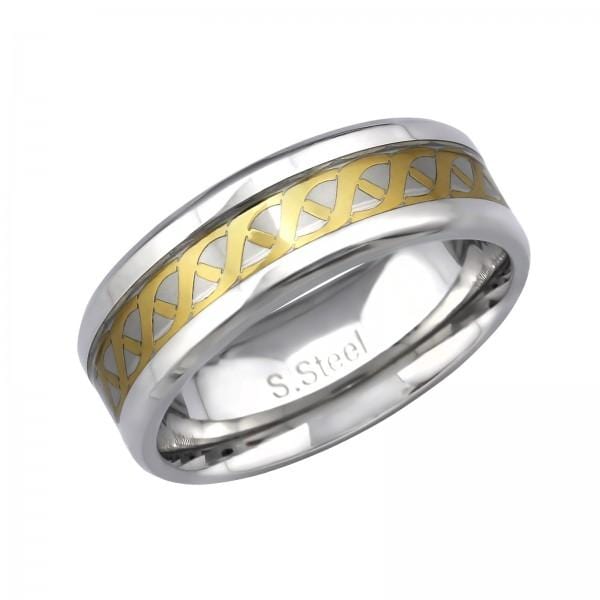 Gold Steel Celtic Ring