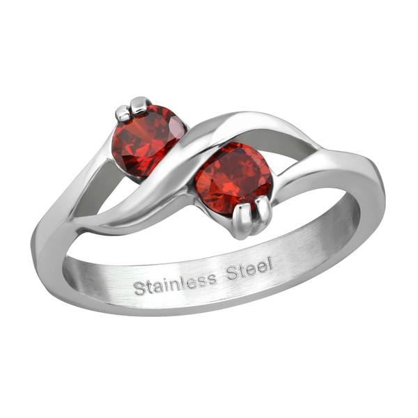 Stainless Steel Engagement Ring Womens
