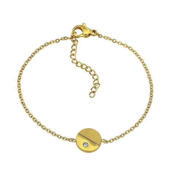 Women Gold Steel Disc Bracelet