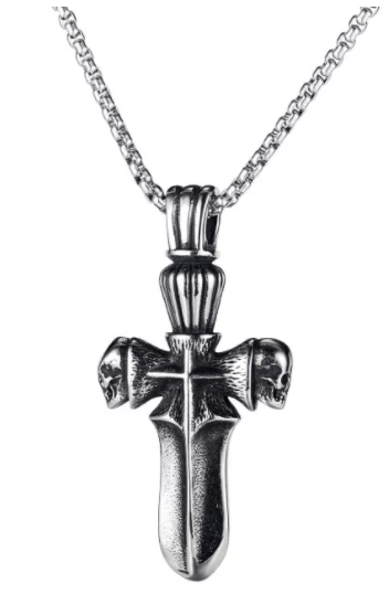 Steel Skull Cross necklace