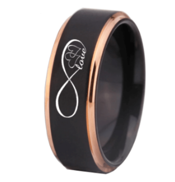 Black Rose Love Wedding Engagement Ring for Men
