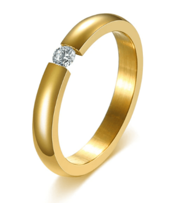 Solitaire Gold Wedding Engagement Ring for Women