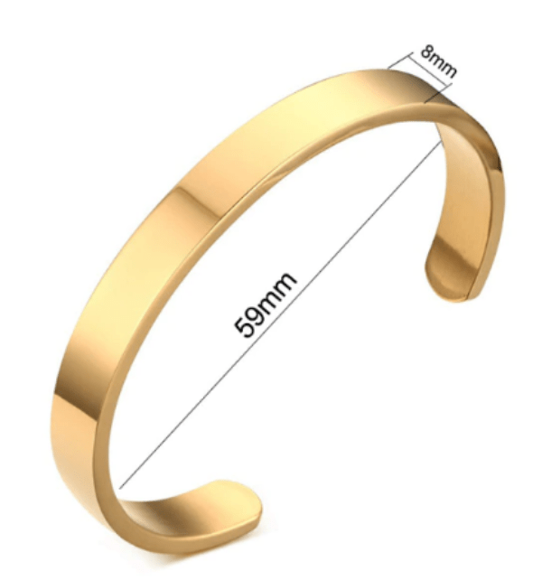 Gold Personalised Custom Engraved Cuff Bracelets
