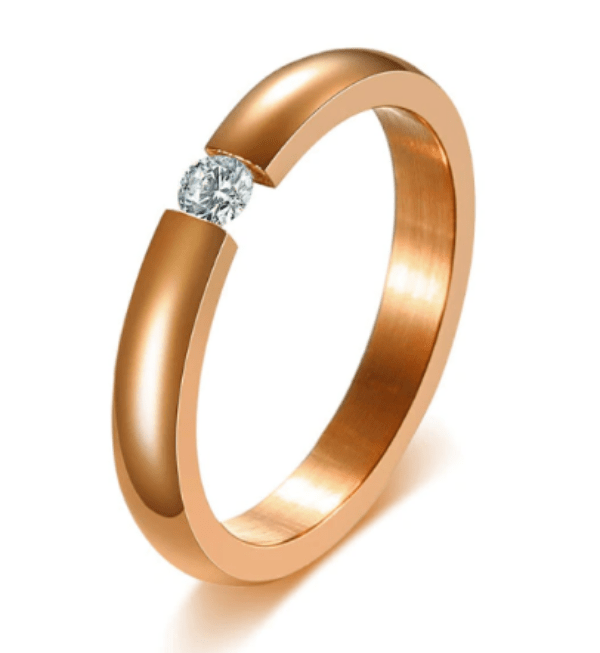 Solitaire Rose Gold Wedding Engagement Ring for Women