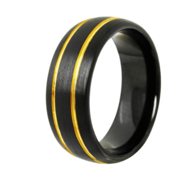 Tungsten Black Gold Wedding Ring