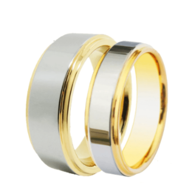 Ringar Silver Gold Wedding Engagement Ring for Couple