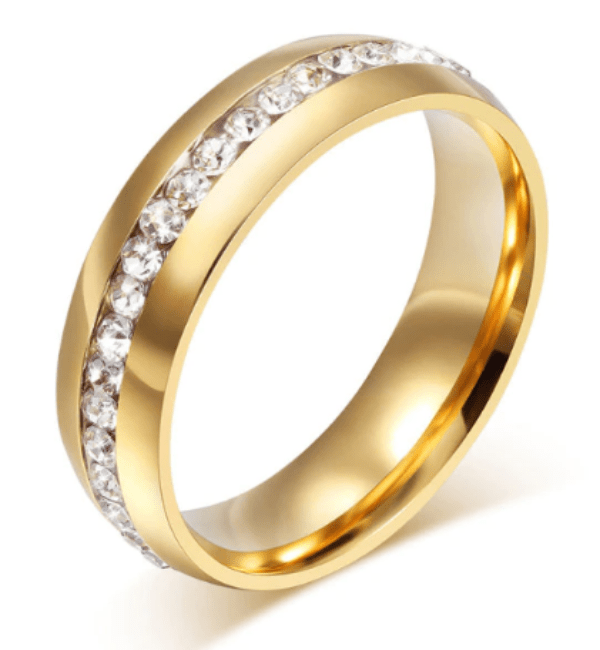 Women Gold Wedding & Engagement  Ring with Stones