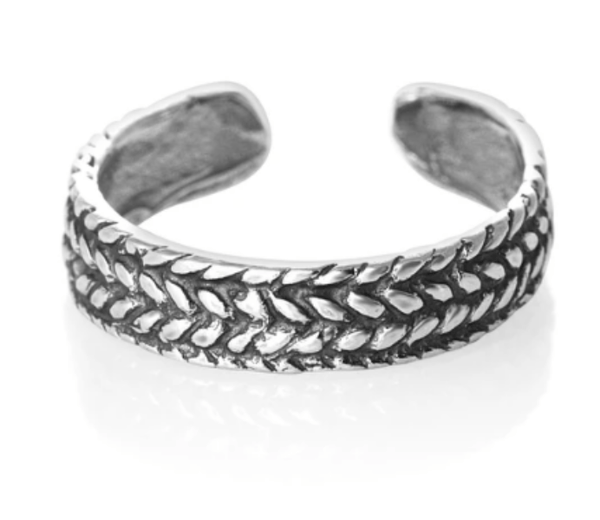Sterling Silver Rope Braid Toe Ring