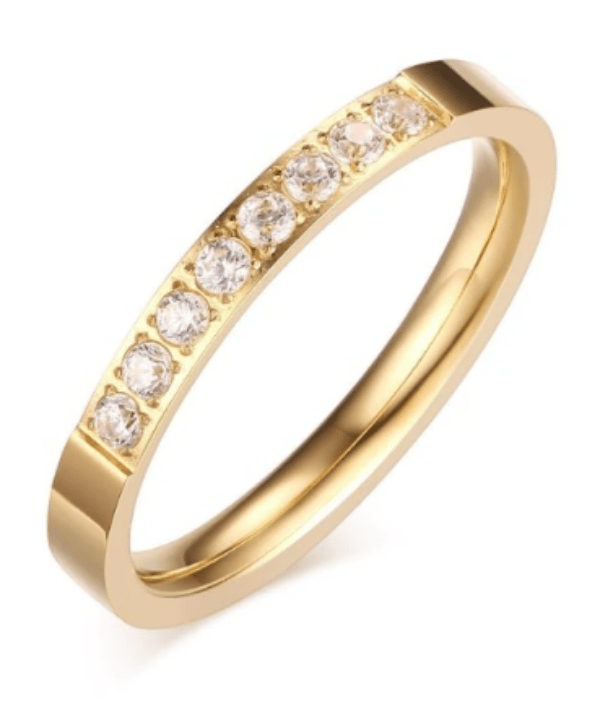 Stainless Steel Gold Wedding & Anniversary Ring for Women