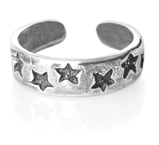 Silver Star Toe Ring