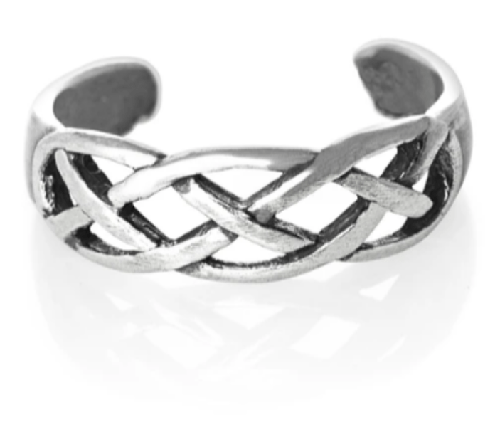 Sterling Silver Open Cable Braid Toe Ring