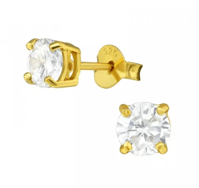 Gold Round 5mm Stud Earrings