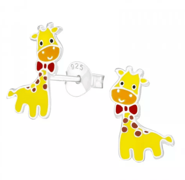 Kids Silver Giraffe Stud Earrings