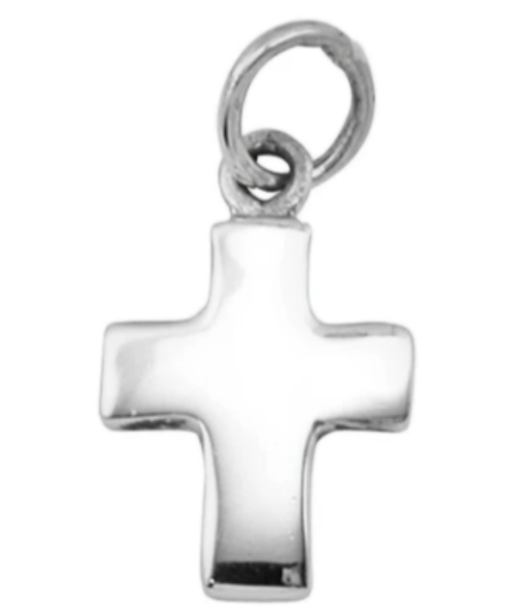 Sterling Silver Puffy Cross Charm