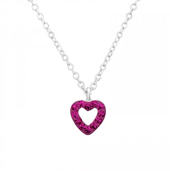 Kids Silver Heart Pendant Necklace