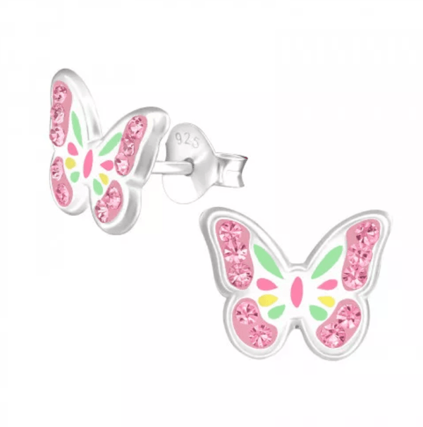 Kids Silver Butterfly Stud Earrings