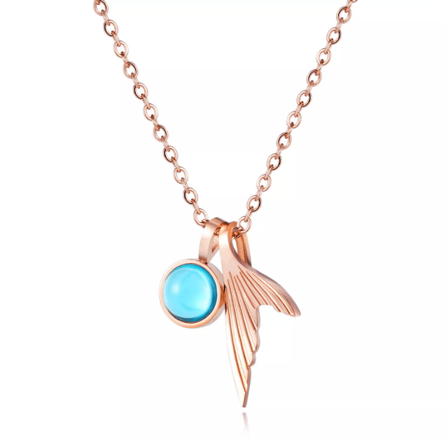 Rose Gold Mermaid Tail Necklace