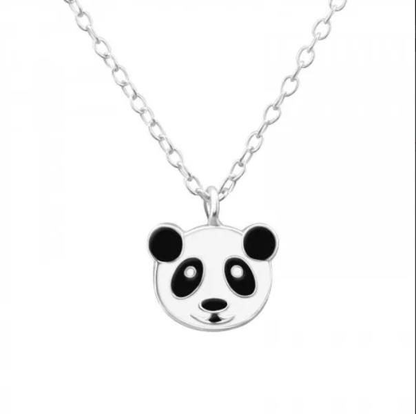 Kids Silver Panda Pendant Necklace