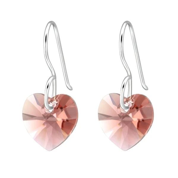 Sterling Silver Crystal Heart Earrings