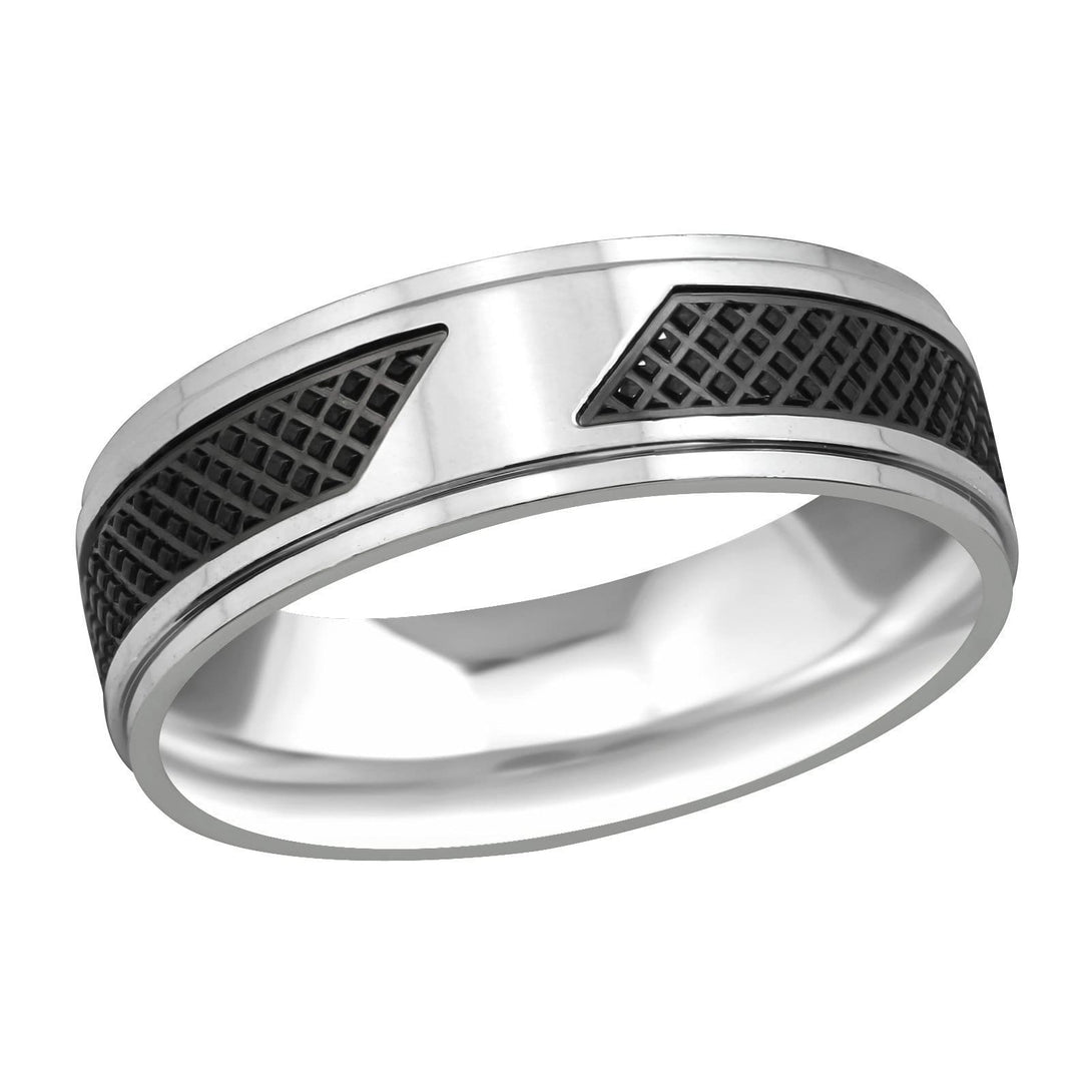 Stainless Steel Black Plated  Band Ring