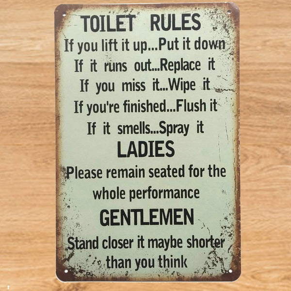 Funny Bathroom - Toilet Rules Signs For Home Poster