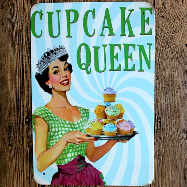 Cup Cake Queen Metal Tin Poster