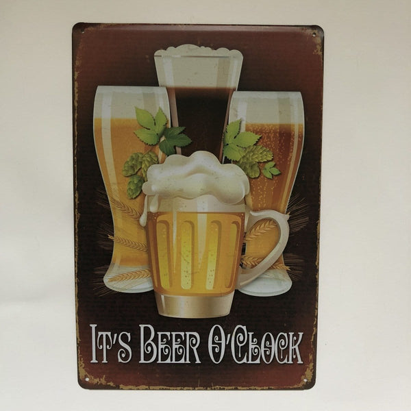 Its Beer O clock Metal Tin SIgn Poster