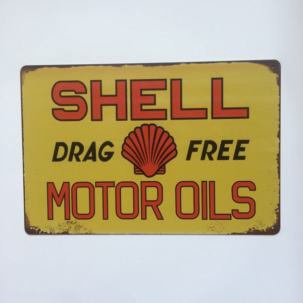 Shell Drag Free Motor Oil Tin Sign Poster