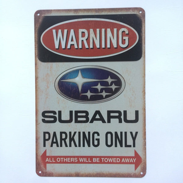 Subaru Parking Only Sign Metal Poster