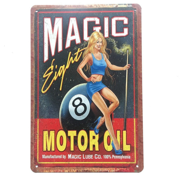 Magic Motor Oil Metal Poster