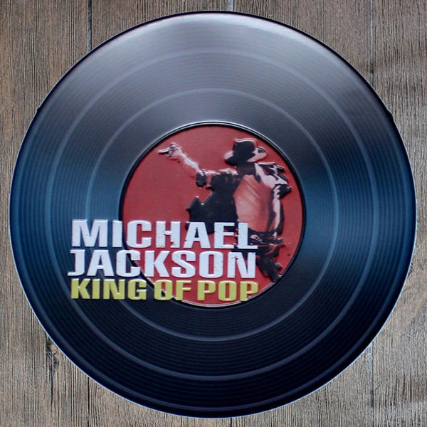 Micheal Jackson King of Pop Round Embossed Metal Tin Sign Poster