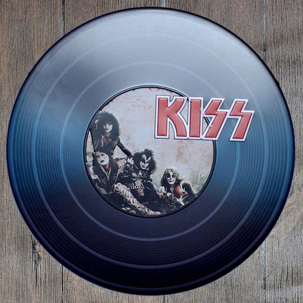 Kiss Round Embossed Metal Tin Sign Poster