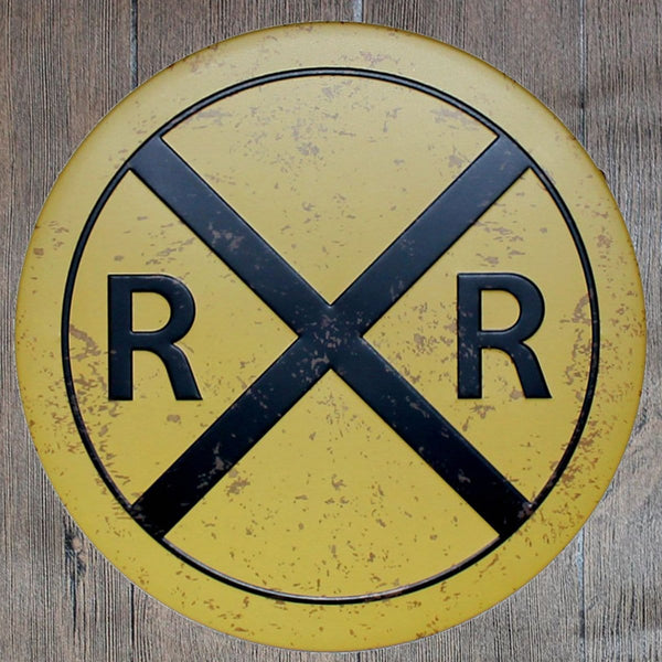 RXR Round Embossed Metal Tin Sign Poster