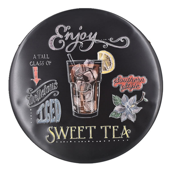 Enjoy Iced Sweet Tea Round Embossed Metal Tin Sign Poster