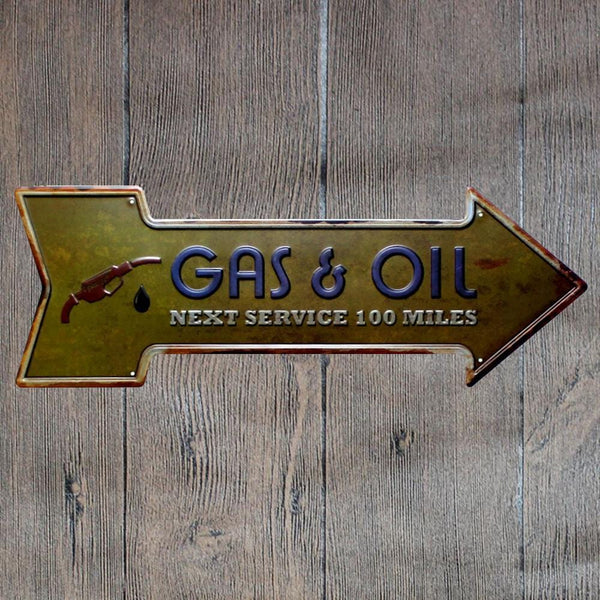 Gas & Oil Arrow Metal Tin Sign Poster