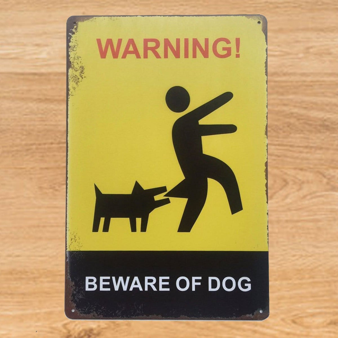 Beware of Dog Metal Sign Poster