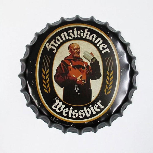 Franziskaner  Beer Cap Metal Tin Sign Poster