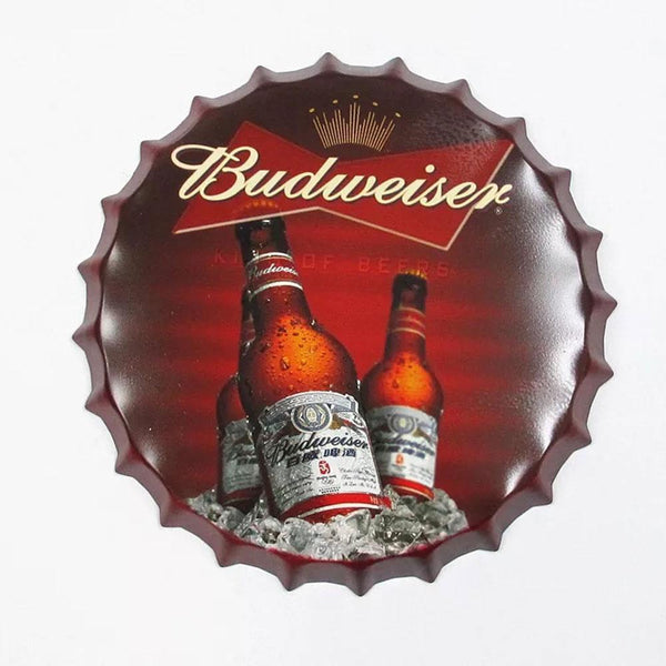 Budweiser Beer Cap Metal Tin Sign Poster