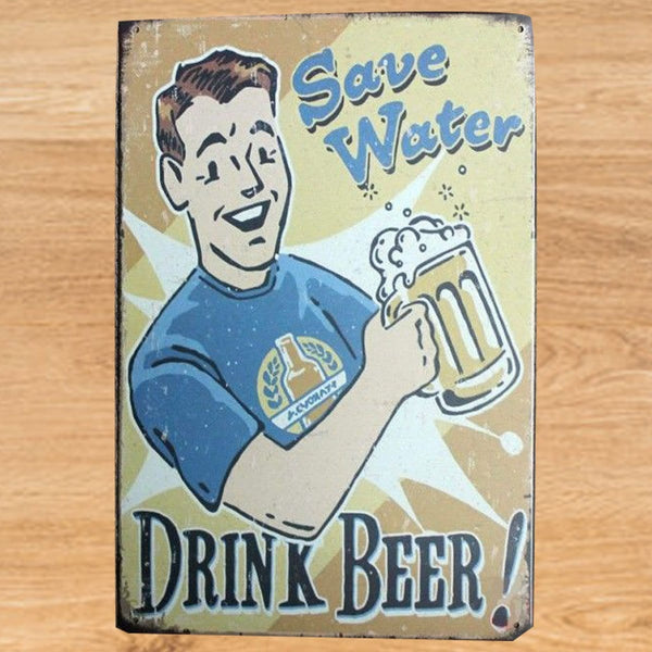 Save water drink beer Tin Poster